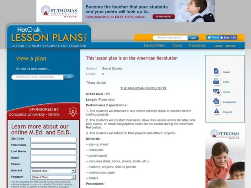 The American Revolution Lesson Plan The American Revolution Lesson Plan