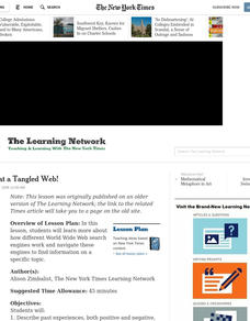 Oh, What a Tangled Web! Lesson Plan Oh, What a Tangled Web! Lesson Plan