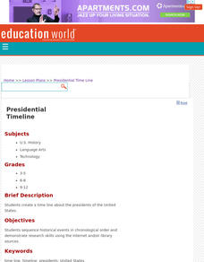 Presidential Time Line Lesson Plan Presidential Time Line Lesson Plan