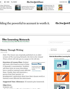 Reliving History Through Writing Lesson Plan Reliving History Through Writing Lesson Plan