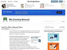 And You Were (Almost) There Lesson Plan And You Were (Almost) There Lesson Plan