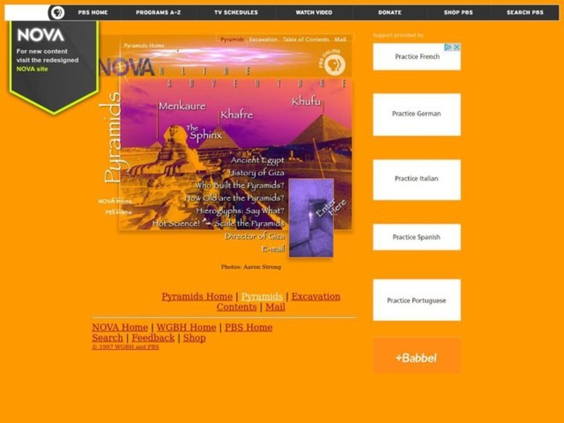 NOVA Online/Pyramids/Explore the Pyramids Lesson Plan NOVA Online/Pyramids/Explore the Pyramids Lesson Plan