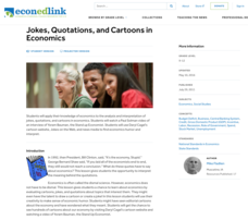 Jokes, Quotations, and Cartoons in Economics Lesson Plan Jokes, Quotations, and Cartoons in Economics Lesson Plan
