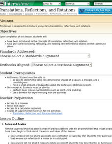 Translations, Reflections, and Rotations Lesson Plan Translations, Reflections, and Rotations Lesson Plan