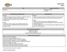 Grade 6 English Language Arts and Readiness: Persuasive Unit Plan Grade 6 English Language Arts and Readiness: Persuasive Unit Plan