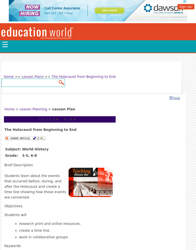 The Holocaust from Beginning to End Lesson Plan The Holocaust from Beginning to End Lesson Plan