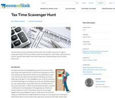 Tax Time Scavenger Hunt Lesson Plan Tax Time Scavenger Hunt Lesson Plan