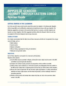 Ripples of Genocide: Journey through Eastern Congo Lesson Plan Ripples of Genocide: Journey through Eastern Congo Lesson Plan
