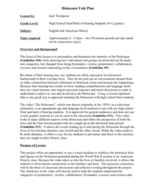 Holocaust Unit Plan Unit Plan Holocaust Unit Plan Unit Plan