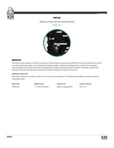 Blackout Poetry: Re-Envisioning Writing Lesson Plan Blackout Poetry: Re-Envisioning Writing Lesson Plan