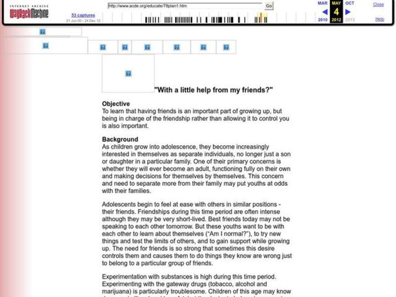 With a little help from my friends Lesson Plan With a little help from my friends Lesson Plan