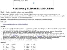 Converting Fahrenheit and Celsius Lesson Plan Converting Fahrenheit and Celsius Lesson Plan