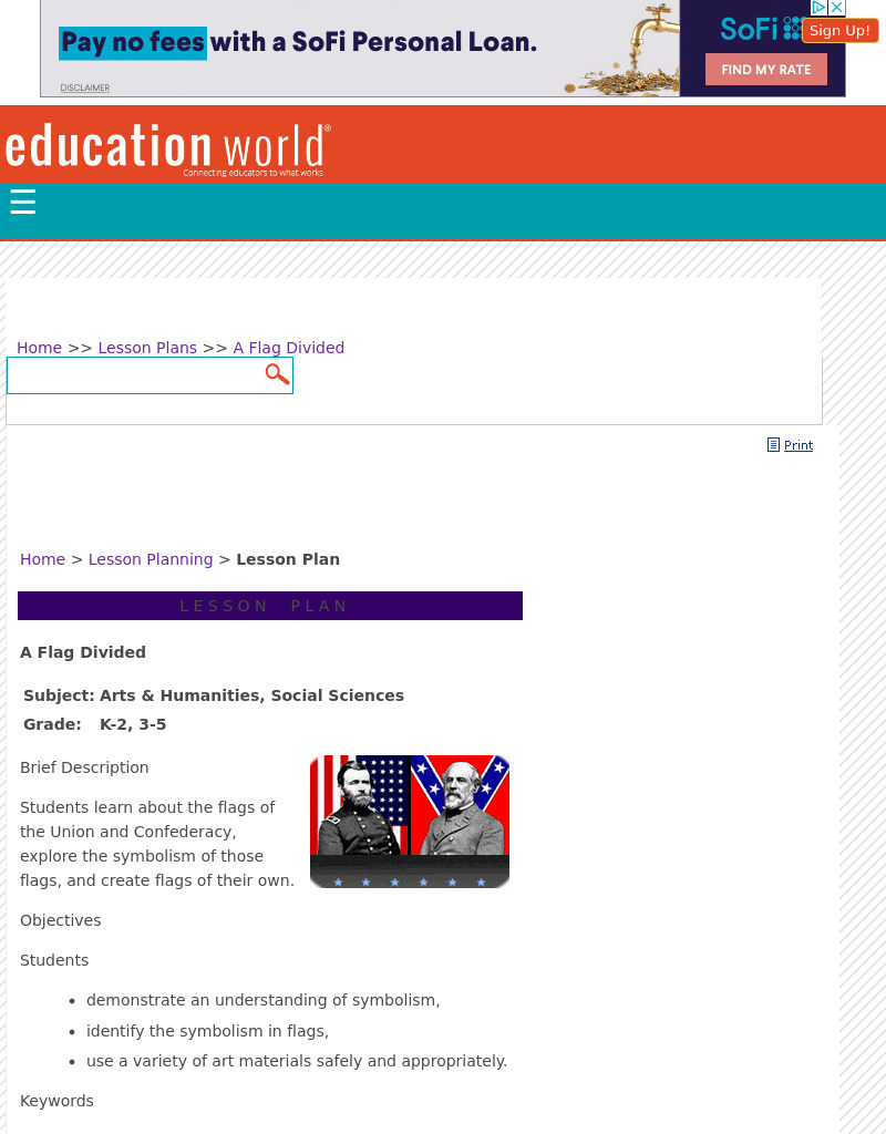 A Flag Divided Lesson Plan A Flag Divided Lesson Plan