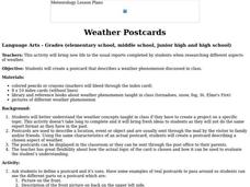 Weather Postcards Lesson Plan Weather Postcards Lesson Plan