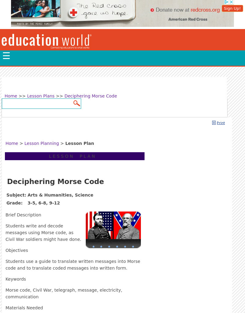 Deciphering Morse Code Lesson Plan Deciphering Morse Code Lesson Plan
