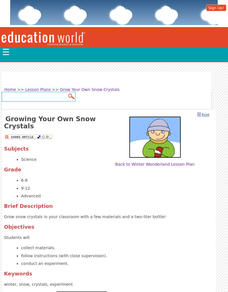 Growing Your Own Snow Crystals Lesson Plan Growing Your Own Snow Crystals Lesson Plan