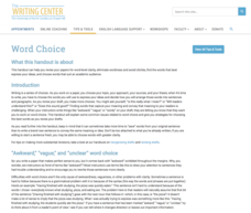 Word Choice Website Word Choice Website