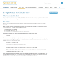 Fragments and Run-ons Website Fragments and Run-ons Website