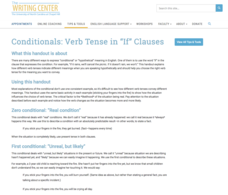 Conditionals: Verb Tense in “If” Clauses Website Conditionals: Verb Tense in “If” Clauses Website
