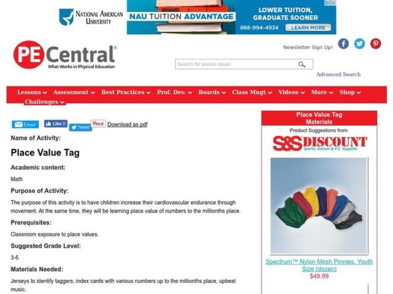 Place Value Tag Lesson Plan Place Value Tag Lesson Plan