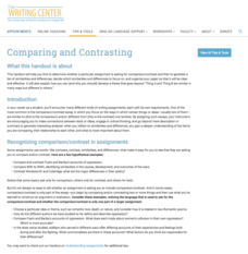 Comparing and Contrasting Website Comparing and Contrasting Website