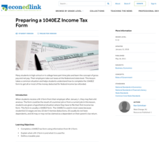 Preparing a 1040EZ Income Tax Form Lesson Plan Preparing a 1040EZ Income Tax Form Lesson Plan