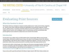 Evaluating Print Sources Website Evaluating Print Sources Website