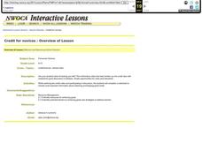 Credit for novices Lesson Plan Credit for novices Lesson Plan
