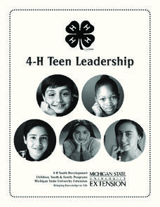 4-H Teen Leadership Unit Plan 4-H Teen Leadership Unit Plan