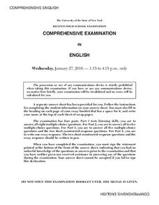 Comprehensive English Examination: January 2016 Assessment Comprehensive English Examination: January 2016 Assessment