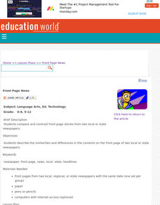 Front Page News Lesson Plan Front Page News Lesson Plan
