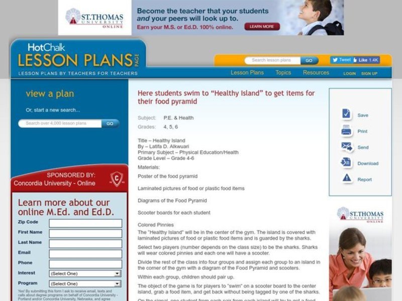 Healthy Island Lesson Plan Healthy Island Lesson Plan