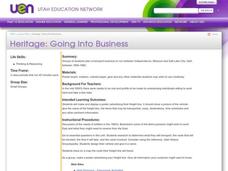 Heritage: Going Into Business Lesson Plan Heritage: Going Into Business Lesson Plan