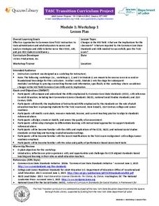 TASC Transition Curriculum: Workshop 1 Lesson Plan TASC Transition Curriculum: Workshop 1 Lesson Plan