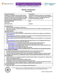 TASC Transition Curriculum: Workshop 6 Lesson Plan TASC Transition Curriculum: Workshop 6 Lesson Plan