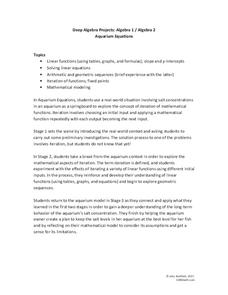 Aquarium Equations Activity Aquarium Equations Activity