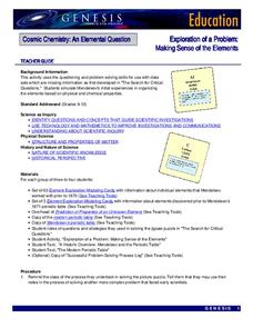 Exploration of a Problem: Making Sense of the Elements Lesson Plan Exploration of a Problem: Making Sense of the Elements Lesson Plan