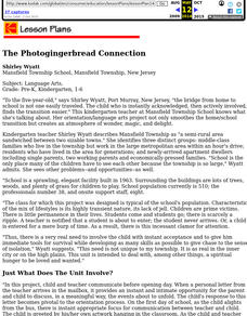 The Photogingerbread Connection Lesson Plan The Photogingerbread Connection Lesson Plan