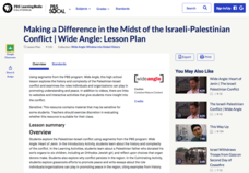 Making a Difference in the Midst of the Israeli-Palestinian Conflict Lesson Plan Making a Difference in the Midst of the Israeli-Palestinian Conflict Lesson Plan