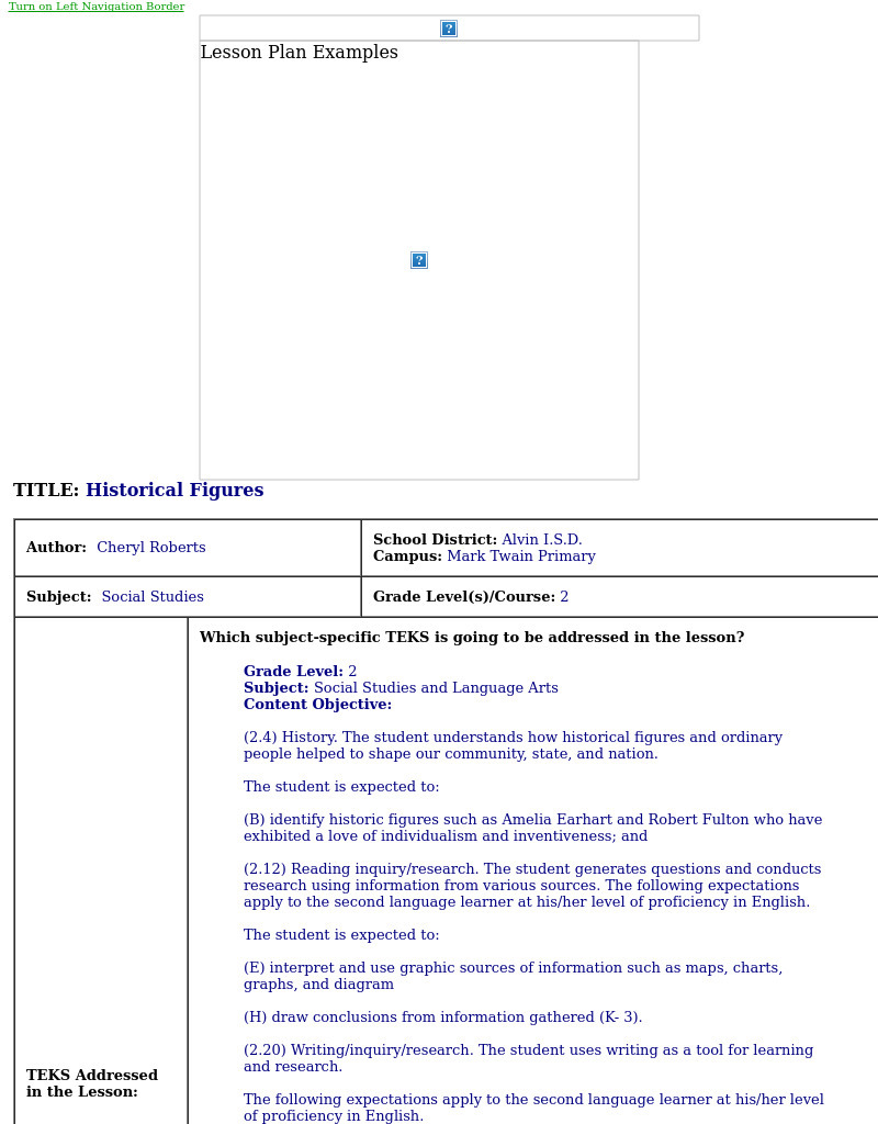 Historical Figures Lesson Plan Historical Figures Lesson Plan