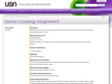 Home Cooking Assignment Lesson Plan Home Cooking Assignment Lesson Plan
