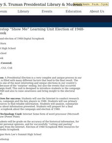Project Whistlestop “Show Me” Learning Unit Election of 1948-Digital Scrapbook Lesson Plan Project Whistlestop “Show Me” Learning Unit Election of 1948-Digital Scrapbook Lesson Plan