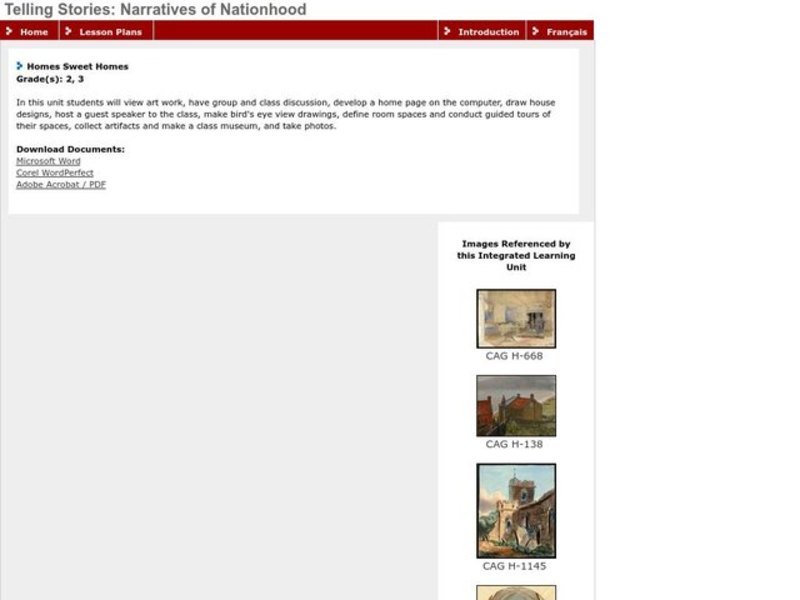 Homes Sweet Homes Lesson Plan Homes Sweet Homes Lesson Plan