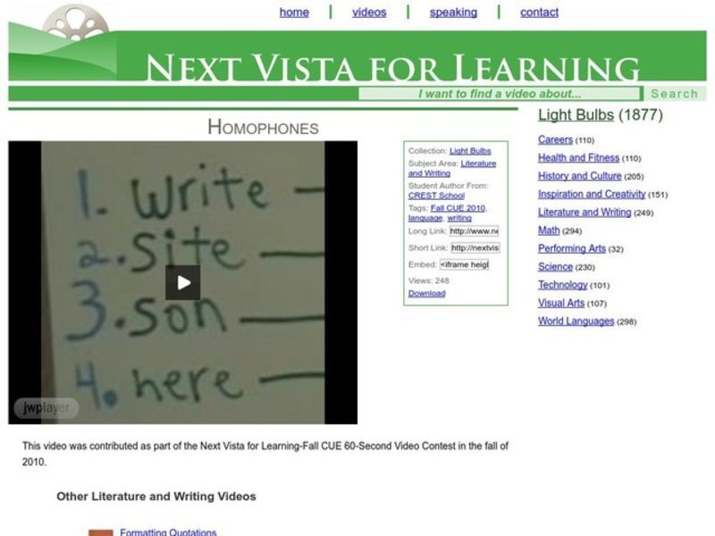 Homophones Video Homophones Video