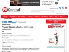 Physical Education Recipes for Success Lesson Plan Physical Education Recipes for Success Lesson Plan