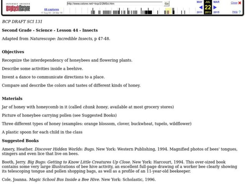 Honeybees Lesson Plan Honeybees Lesson Plan