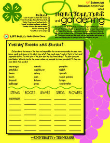 Horticulture and Gardening Worksheet Horticulture and Gardening Worksheet
