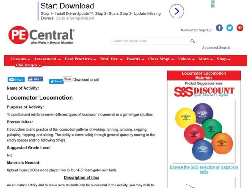 Locomotor Locomotion Lesson Plan Locomotor Locomotion Lesson Plan