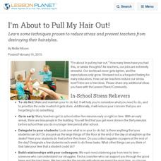 I'm About to Pull My Hair Out! Lesson Planet Article I'm About to Pull My Hair Out! Lesson Planet Article