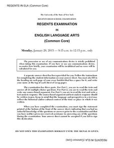 English Language Arts Examination: January 2015 Assessment English Language Arts Examination: January 2015 Assessment
